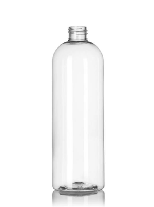 16 oz CLEAR PET PLASTIC COSMO ROUND BOTTLE 24-410 NECK FINISH